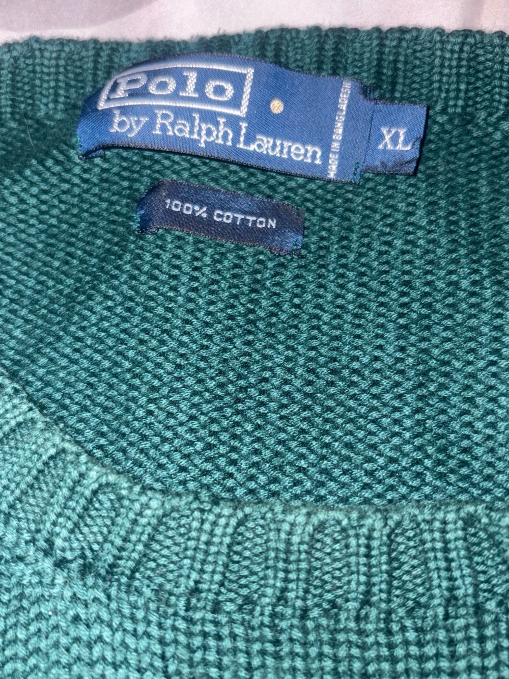 Polo by Ralph Lauren Teal Crewneck Cotton Sweater